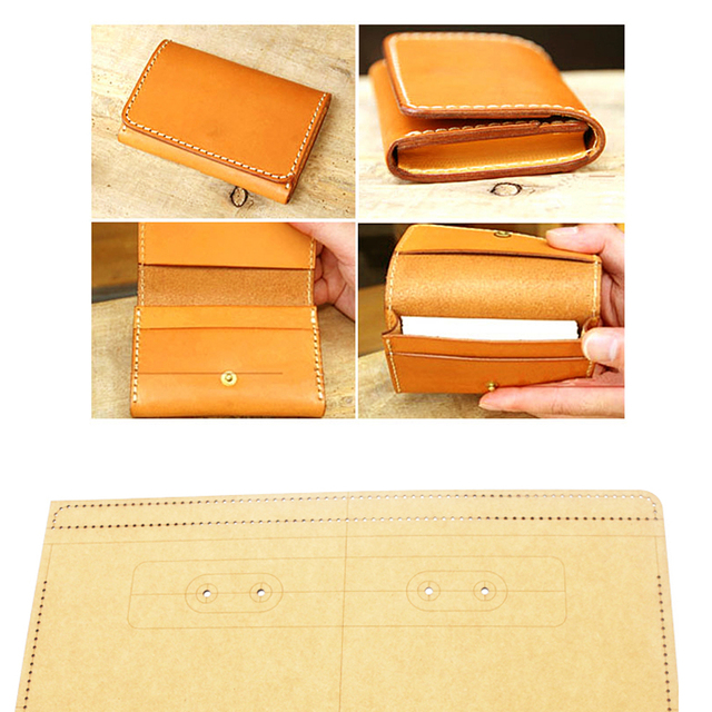 Craft posiadacz karty z imieniem - torba portfel skóra DIY do szycia szablon wydrążony 11.5x7.5x2.5cm - Wianko - 3