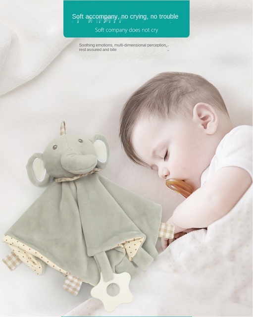 Pluszowe zwierzęta - zestaw zabawek dla niemowląt 0-12 miesięcy: pluszaki, ręczniki snu, grzechotki, lalki, gryzaki - Wianko - 3