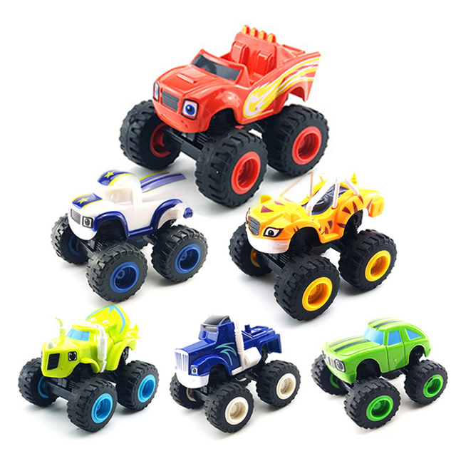 Zestaw 6 sztuk samochodów zabawkowych Blaze Diecast Crusher Truck Model postaci Blazer Machines dla chłopców - świąteczne prezenty urodzinowe - Wianko - 3