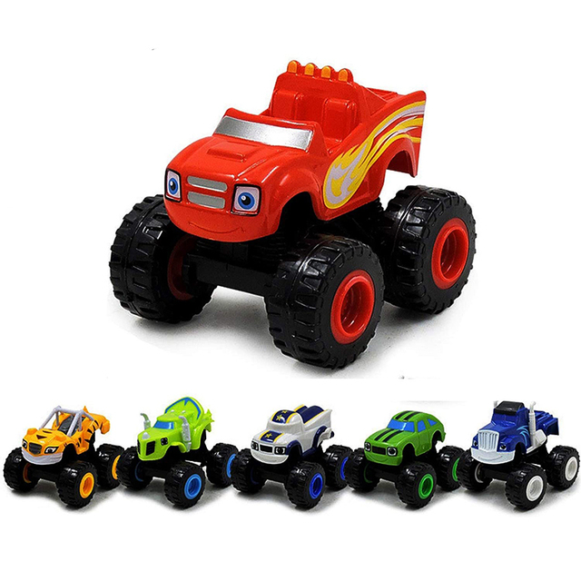 Zestaw 6 sztuk samochodów zabawkowych Blaze Diecast Crusher Truck Model postaci Blazer Machines dla chłopców - świąteczne prezenty urodzinowe - Wianko - 1