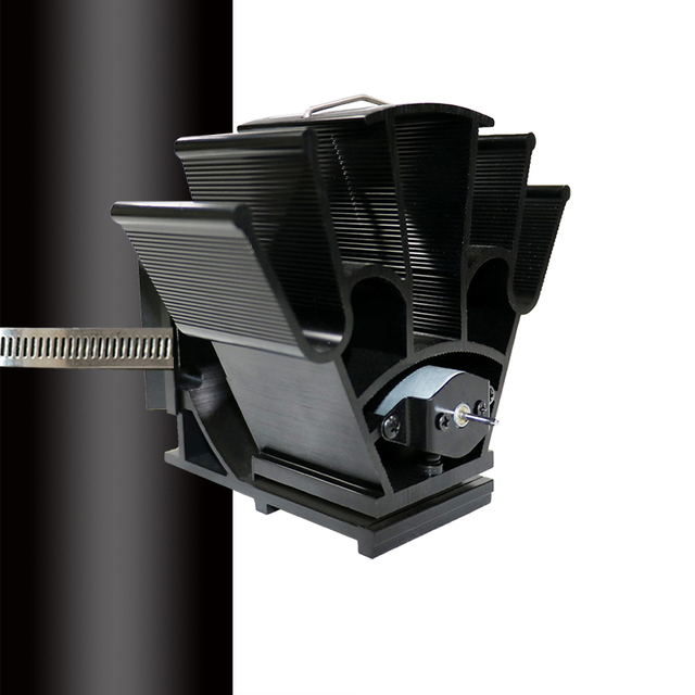 Cichy czarny wentylator naścienny 4-bladowy zasilany ciepłem - przyjazny dla środowiska, dystrybucja ciepła - Wianko - 3