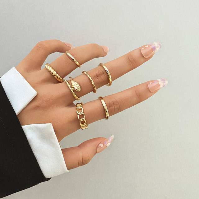 Pierścień z węża punk metalowego w minimalistycznym stylu w kształcie pierścienia ze złota biżuteria dla kobiet - Wianko - 1