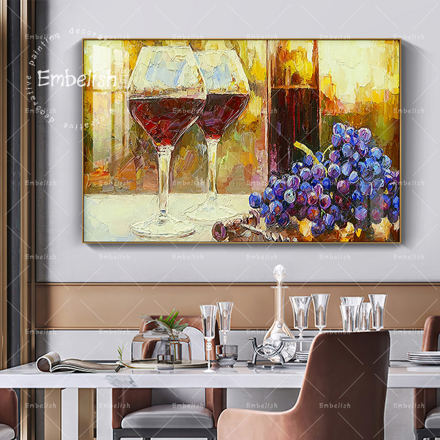 Obraz na płótnie Embelish Vintage z czerwonym winem i winogronami do nowoczesnych dekoracji kuchennych - Wianko - 3