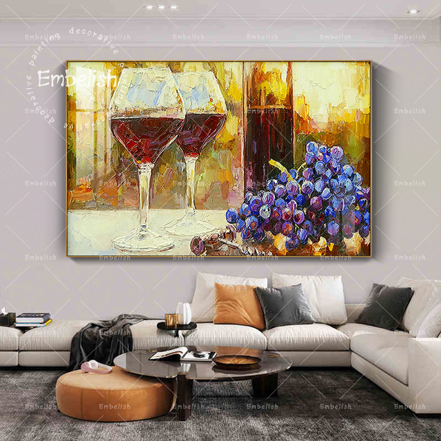 Obraz na płótnie Embelish Vintage z czerwonym winem i winogronami do nowoczesnych dekoracji kuchennych - Wianko - 4