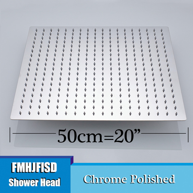 Kwadratowa głowica prysznicowa ze stali nierdzewnej 20 cm z głowicą natryskową Chrome - Wianko - 14