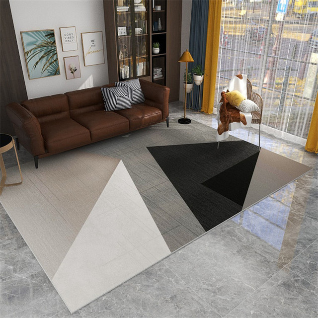 Nowoczesny geometryczny dywan nordycki do salonu – biało-czarno-szary, matowy, 200x300 cm - Wianko - 4