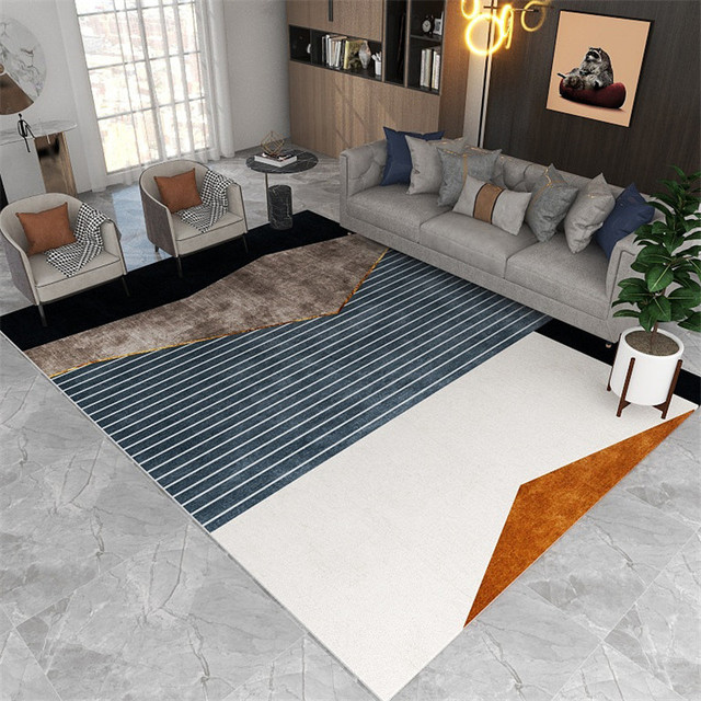 Nowoczesny geometryczny dywan nordycki do salonu – biało-czarno-szary, matowy, 200x300 cm - Wianko - 7