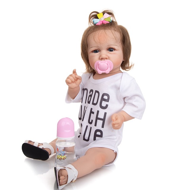 Lalka dla dzieci KEIUMI 57 cm - całkowicie wykonana z miękkiego, silikonowego materiału, dziewczynka z całością ciała, idealna do zabawy i dotyku, doskonały prezent na Dzień Dziecka i święta - Wianko - 7