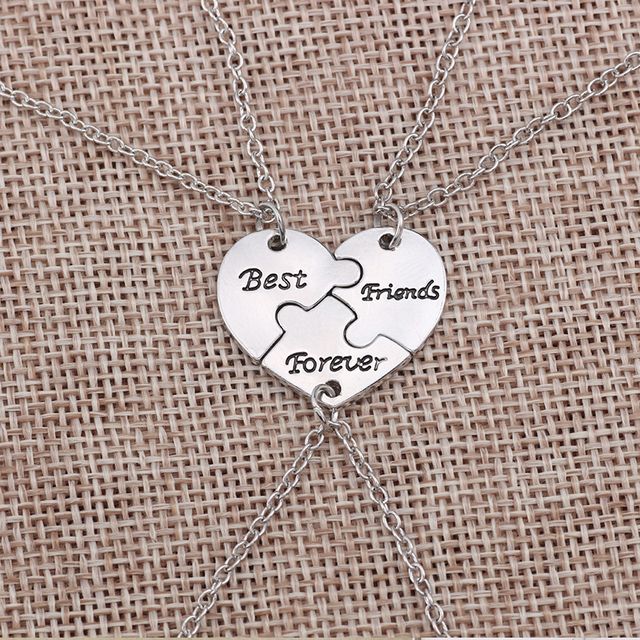 Naszyjnik damski w kształcie serca - 3 sztuki/zestaw, najlepszy przyjaciel - biżuteria przyjaźni BFF 2020 - Wianko - 9