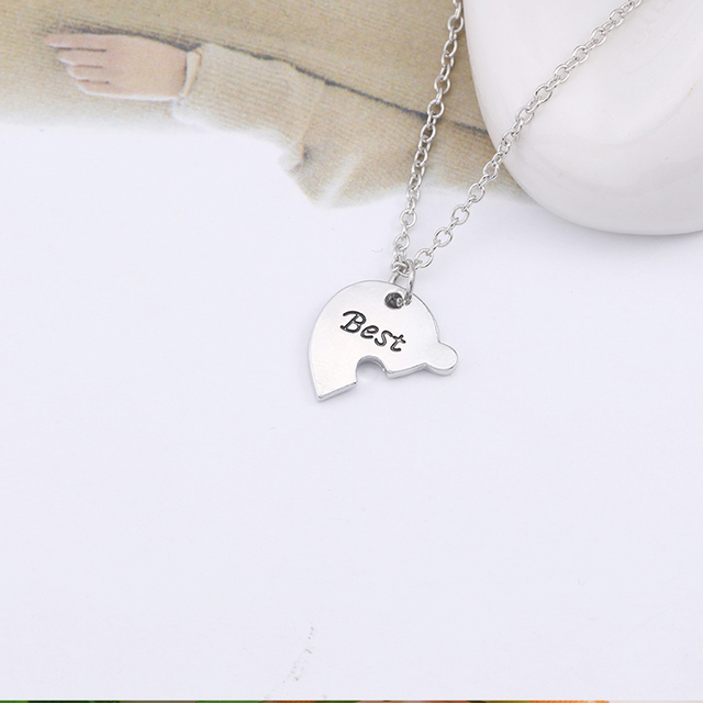 Naszyjnik damski w kształcie serca - 3 sztuki/zestaw, najlepszy przyjaciel - biżuteria przyjaźni BFF 2020 - Wianko - 10