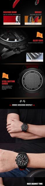 Zegarek męski MEGIR 2055 - luksusowa marka sportowa, pasek silikonowy, wodoodporny, chronograf, kwarcowy, wojskowy - Wianko - 4