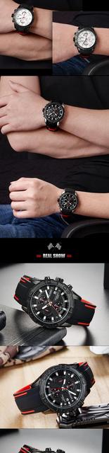 Zegarek męski MEGIR 2055 - luksusowa marka sportowa, pasek silikonowy, wodoodporny, chronograf, kwarcowy, wojskowy - Wianko - 5