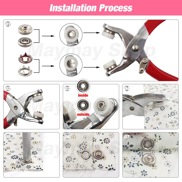 Zestaw 10-70 metalowych guzików zatrzaskowych 9.5mm z kolcami - idealne do szycia ubrań, toreb i butów - Wianko - 1