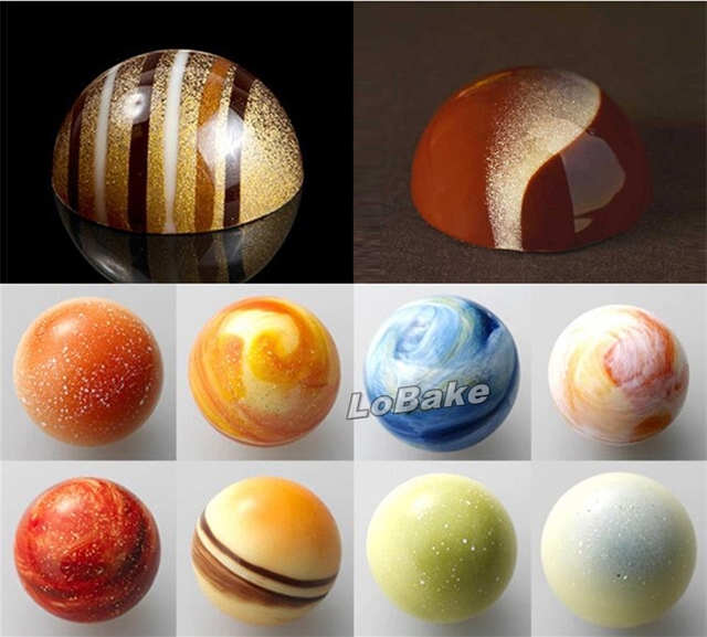 Najnowsza duża forma poliwęglanowa, średnica 18cm, 3D gładka kula, do wypieku słodkości i czekolady, DIY+gwiaździsty kształt - Wianko - 18