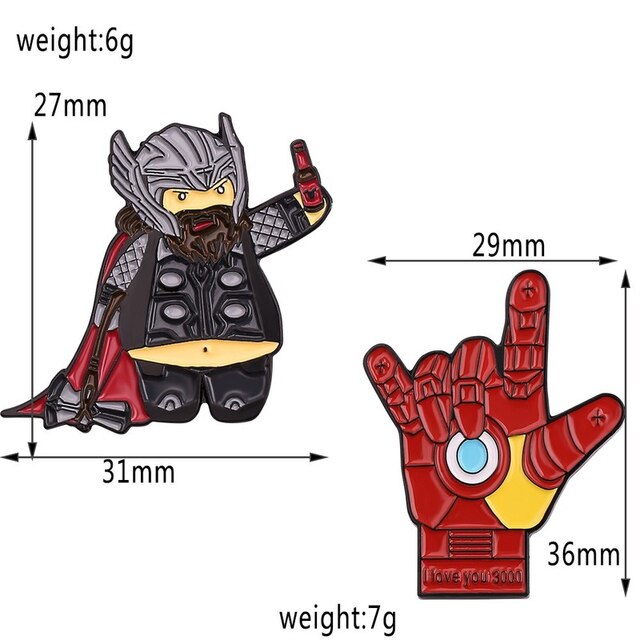 Marvel Avengers Iron Man Thor broszka - moda Punk Style dla kobiet - akcesoria do toreb, szaliki, kapelusze - Wianko - 9
