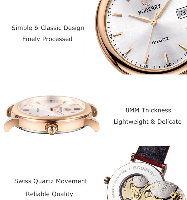 Boderry Zegarek damski kobiety - luksusowy z wykorzystaniem szwajcarskiego mechanizmu kwarcowego, elegancki biznesowy zegarek Top marki, stylowy dodatek dla każdej kobiety - Reloj Mujer - Wianko - 10