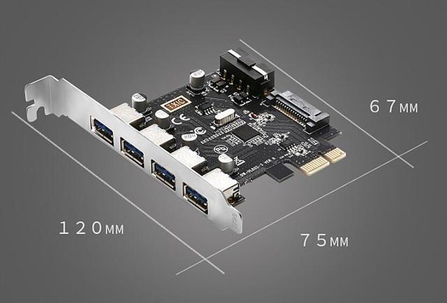 Nowy podwójny zasilacz USB 3.0, karta rozszerzeń PCI Express VL805, 4-portowa karta kontrolna USB3.0 PCIe do PC - Wianko - 5