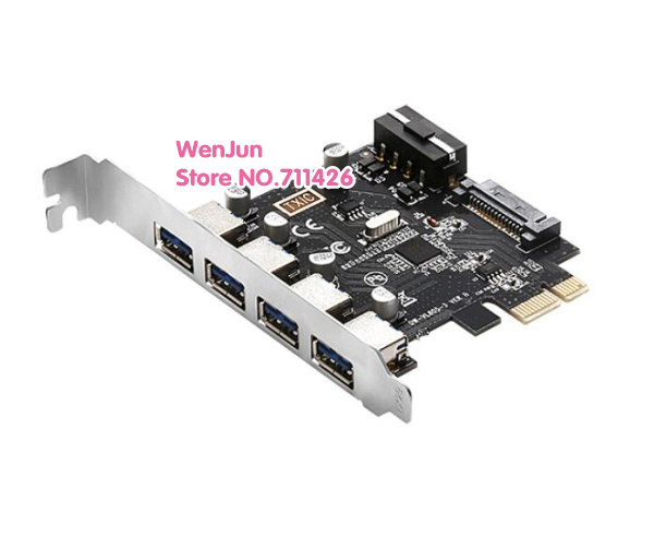 Nowy podwójny zasilacz USB 3.0, karta rozszerzeń PCI Express VL805, 4-portowa karta kontrolna USB3.0 PCIe do PC - Wianko - 2
