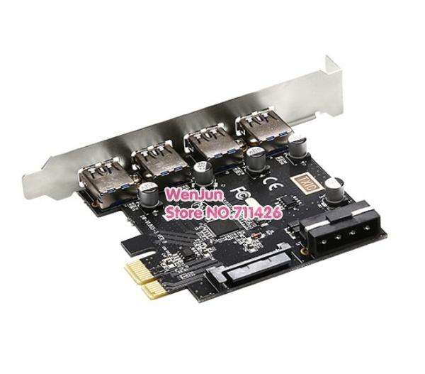 Nowy podwójny zasilacz USB 3.0, karta rozszerzeń PCI Express VL805, 4-portowa karta kontrolna USB3.0 PCIe do PC - Wianko - 3