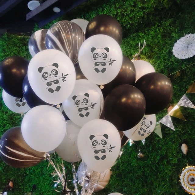 Balon dekoracyjny z rysunkiem pandy, lateksowy, 12 cali, 10 sztuk - Wianko - 1