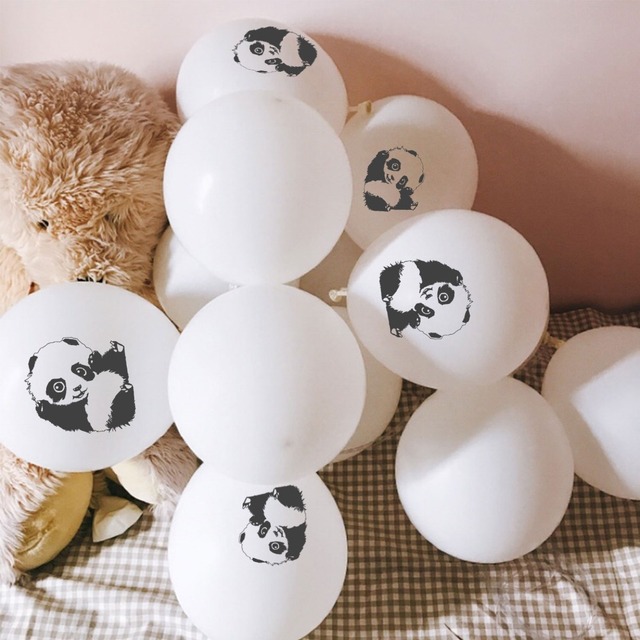 Balon dekoracyjny z rysunkiem pandy, lateksowy, 12 cali, 10 sztuk - Wianko - 3