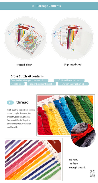 Zestaw haftowania - tkanina płótno liczone 11CT 14CT, wydrukowane wzory, idealne do robótek ręcznych - Wianko - 4