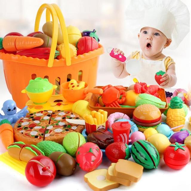 Domek dla dzieci - Zabawka kuchenna edukacyjna do udawania cięcia owoców i warzyw w koszyku - Wianko - 38