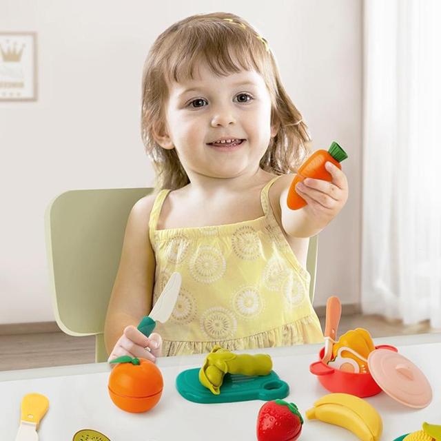 Domek dla dzieci - Zabawka kuchenna edukacyjna do udawania cięcia owoców i warzyw w koszyku - Wianko - 40