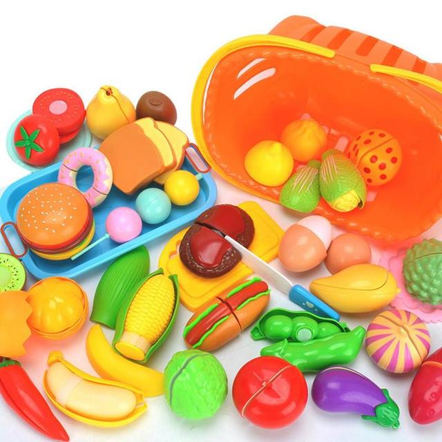 Domek dla dzieci - Zabawka kuchenna edukacyjna do udawania cięcia owoców i warzyw w koszyku - Wianko - 37