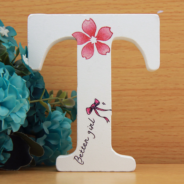 Ręcznie wykonane drewniane litery ozdobne 10x10 cm z różowymi kwiatami - Betten dla dziewczyny, projekt DIY - Wianko - 20