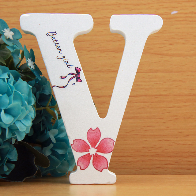 Ręcznie wykonane drewniane litery ozdobne 10x10 cm z różowymi kwiatami - Betten dla dziewczyny, projekt DIY - Wianko - 22