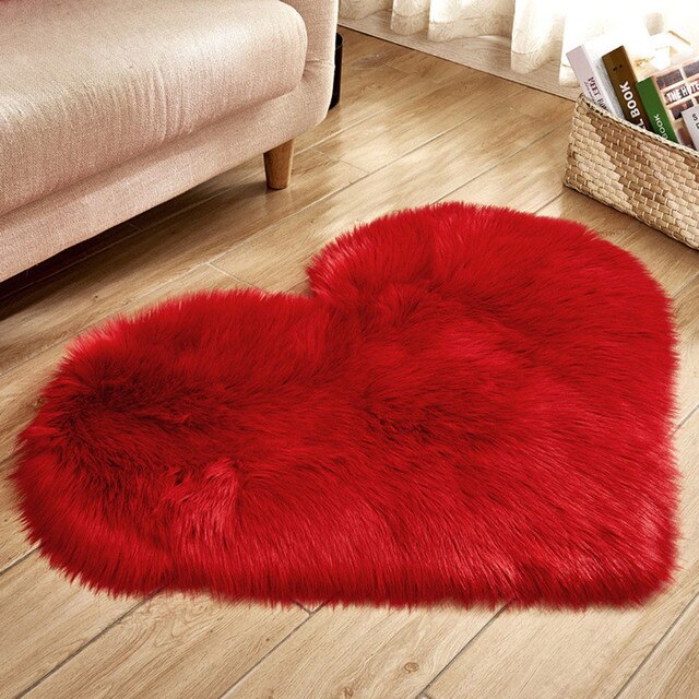Dywanik sztucznej wełny Love Heart Shape kożuch włochaty, 40x50cm - Wianko - 4