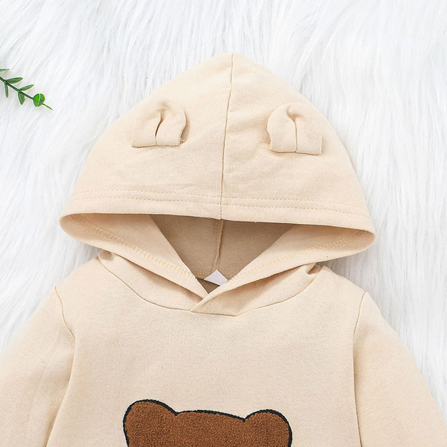 Bluza z kapturem Baby Boy z motywem kreskówkowym - odzież dla noworodka dziewczyny, bawełniane długie body niemowlęce, rozmiary 3-24 miesiące, na wiosnę i jesień - Wianko - 4