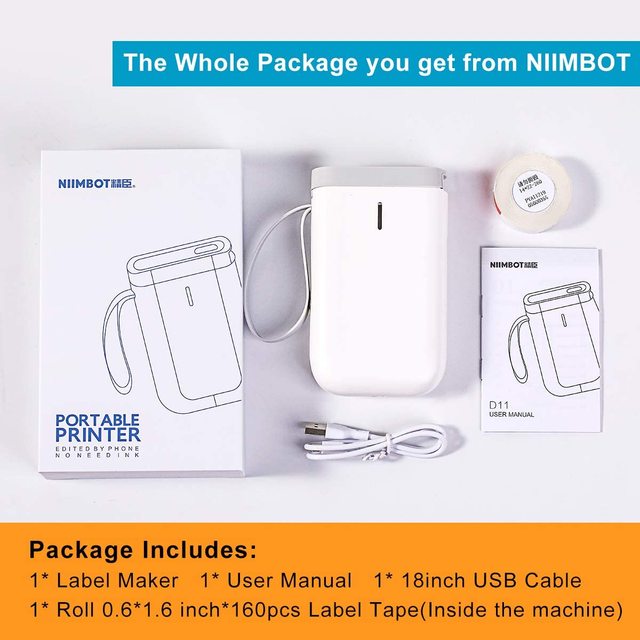 Niimbot D11 - Mini drukarka termiczna bezprzewodowa Bluetooth dla przenośnych etykiet - żółty - Wianko - 13