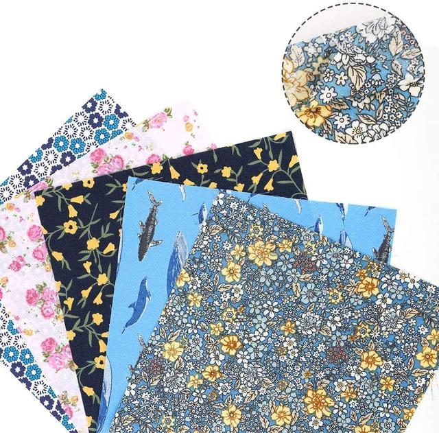 Patchwork kwiatowy z tkaniny bawełnianej 120 sztuk różnych kolorów - materiał do robótek DIY - Wianko - 10