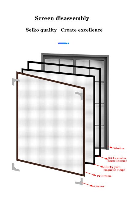 Okno przeciwkomarowe z magnesem - ekran gaza zdejmowany i zmywalny, sieć na owady, dziurkacz do rękodzieła, kurtyna - Wianko - 11