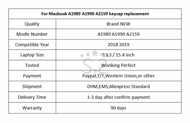 Klawiatura zamienne klawisze do Macbook Pro Retina A1989 A1990 - nowe keycap 2018 US, hiszpański, niemiecki, arabski, włoski - Wianko - 6