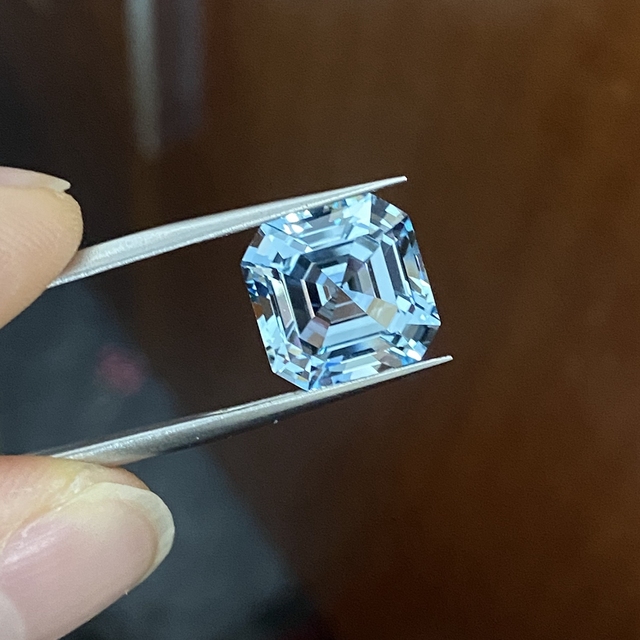 Wycięty akwamaryn Meisidian Asscher 2,5 ct 8x8 mm - luźny kamień jubilerski laboratoryjny Santa Maria - Wianko - 10