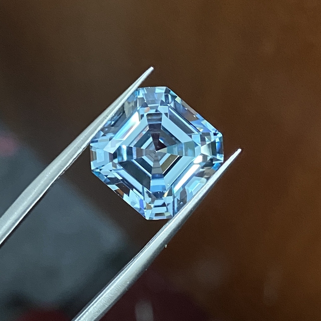 Wycięty akwamaryn Meisidian Asscher 2,5 ct 8x8 mm - luźny kamień jubilerski laboratoryjny Santa Maria - Wianko - 8