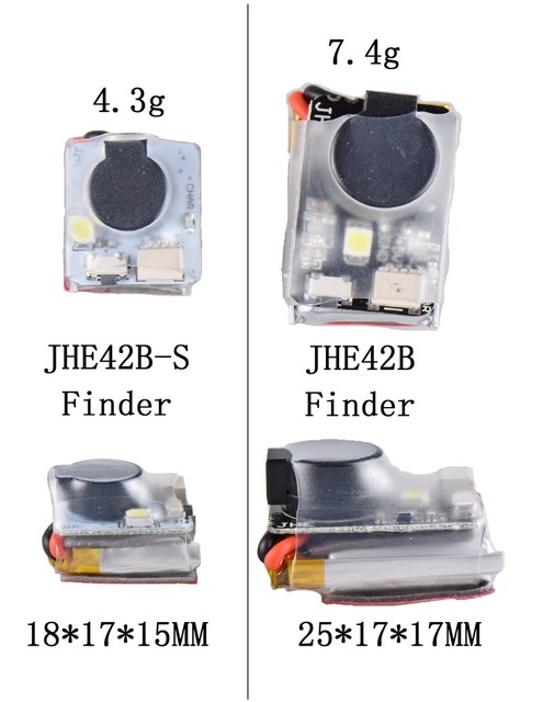 Finder JHE42B 5V Super głośny Tracker z brzęczykiem 110dB i LED Alarm dźwiękowy dla kontrolera lotu dronów FPV Racing - Wianko - 11