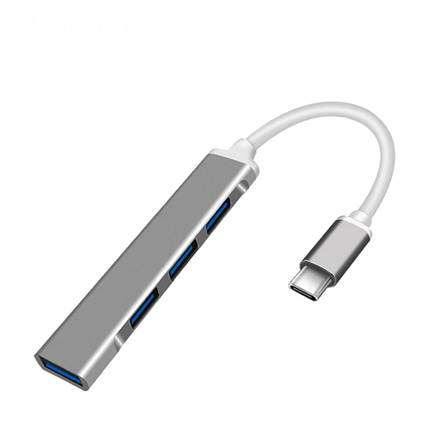 Hub USB typu C 4-portowy Multi Splitter Adapter OTG USB-C 3.1 dla MacBook Pro/Air - podłącz mysz/klawiaturę 3.0 (akcesoria) - Wianko - 1