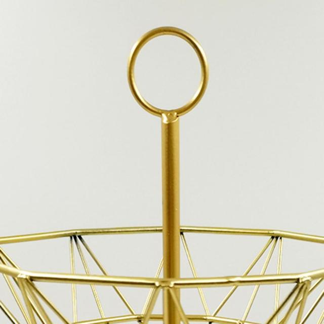 Zestaw naczyń skandynawskiego stylu: wykwintny, trzywarstwowy koszyk na owoce z wytrzymałego żelaza do serwowania przekąsek w salonie - Wianko - 9