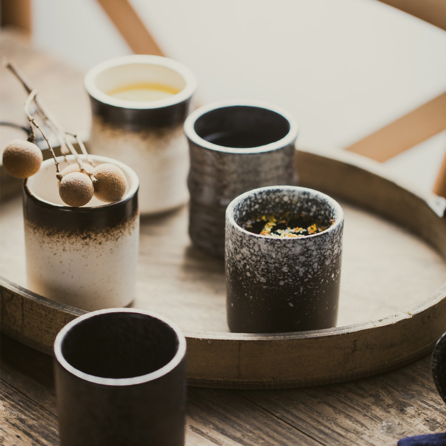 Czarka do herbaty ceramiczna retro ze stoneware, poj. 150ml (1 szt.), porcelanowa, japońska, do picia, do domu i kuchni - Wianko - 9
