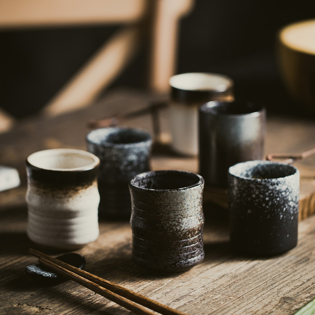 Czarka do herbaty ceramiczna retro ze stoneware, poj. 150ml (1 szt.), porcelanowa, japońska, do picia, do domu i kuchni - Wianko - 10