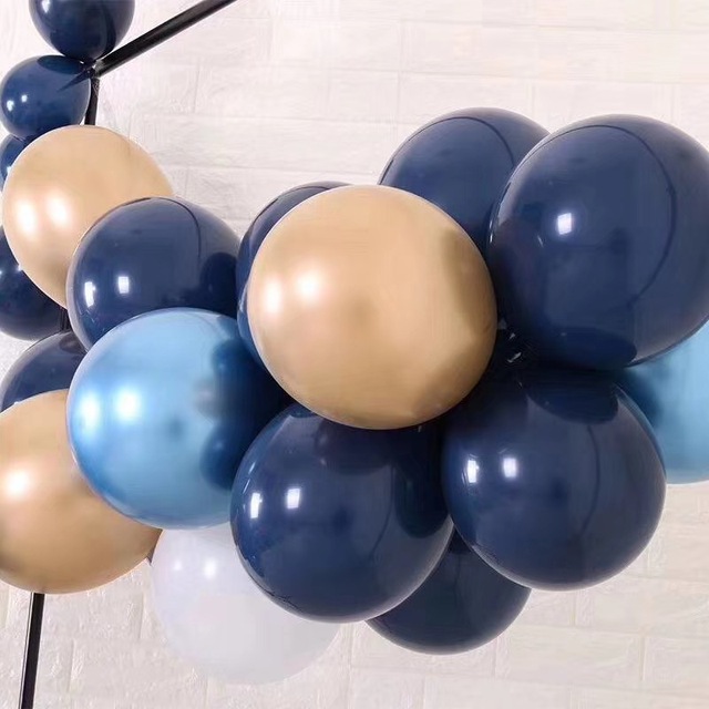 100 sztuk 10 Cal niebieskie atramentowe nadmuchiwane balony z motywem urodzin, ślubu, świąt, walentynkowe, rocznicowe - Wianko - 7