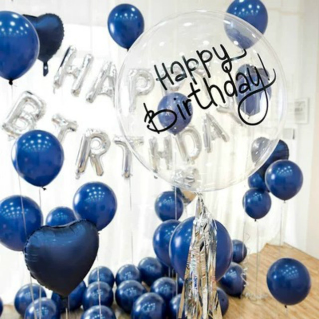 100 sztuk 10 Cal niebieskie atramentowe nadmuchiwane balony z motywem urodzin, ślubu, świąt, walentynkowe, rocznicowe - Wianko - 6