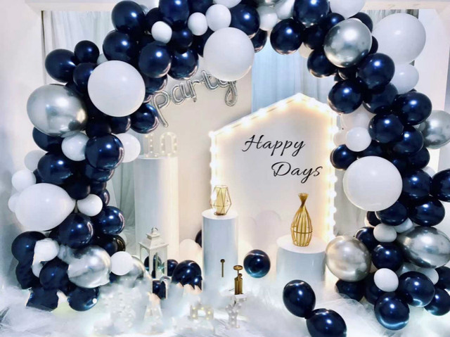 100 sztuk 10 Cal niebieskie atramentowe nadmuchiwane balony z motywem urodzin, ślubu, świąt, walentynkowe, rocznicowe - Wianko - 5