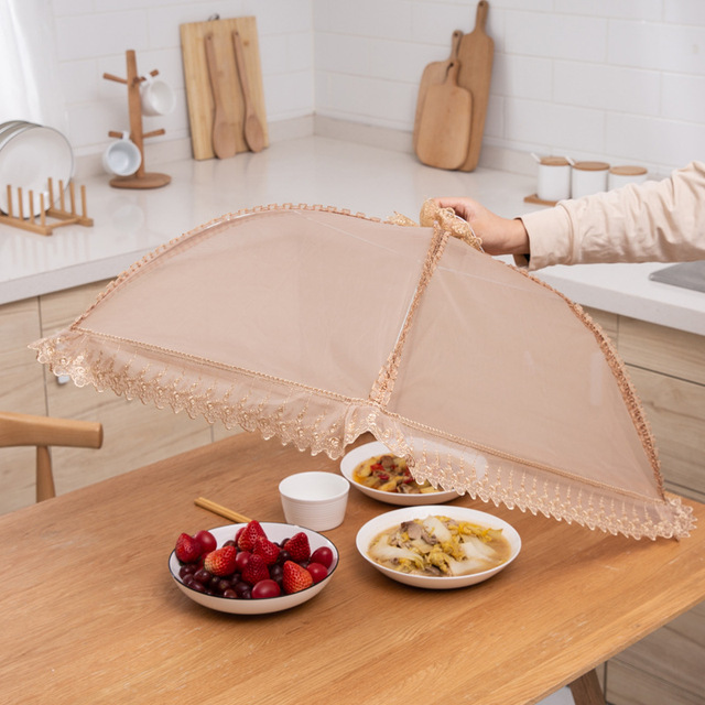 Pokrycie naczyń domowych - parasol osłona na żywność złożony stół ochrona przed muchami komarami - gadżet kuchenny - Wianko - 1