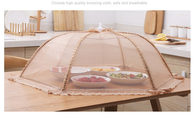 Pokrycie naczyń domowych - parasol osłona na żywność złożony stół ochrona przed muchami komarami - gadżet kuchenny - Wianko - 2