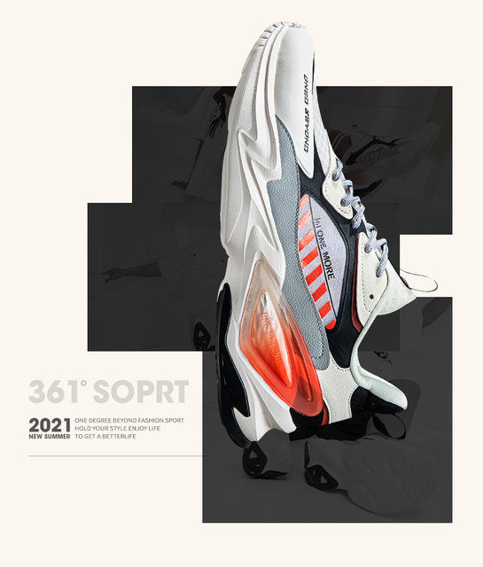 Męskie buty sportowe 361 - Retro daddy shoes 2021, jesień/zima, do biegania - Wianko - 11